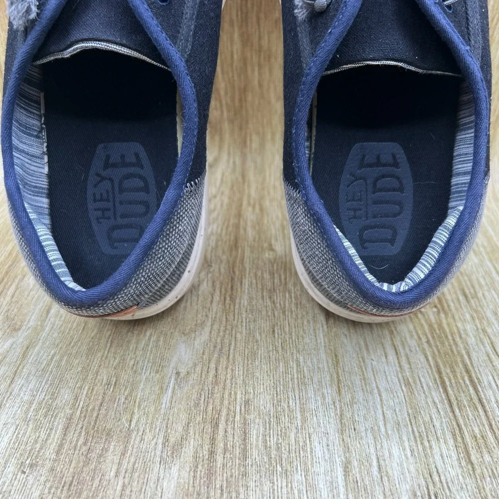 Hey Dude Shoes Cody Coastline Men's Size 11 Black Navy Slip On Casual Boat Shoes